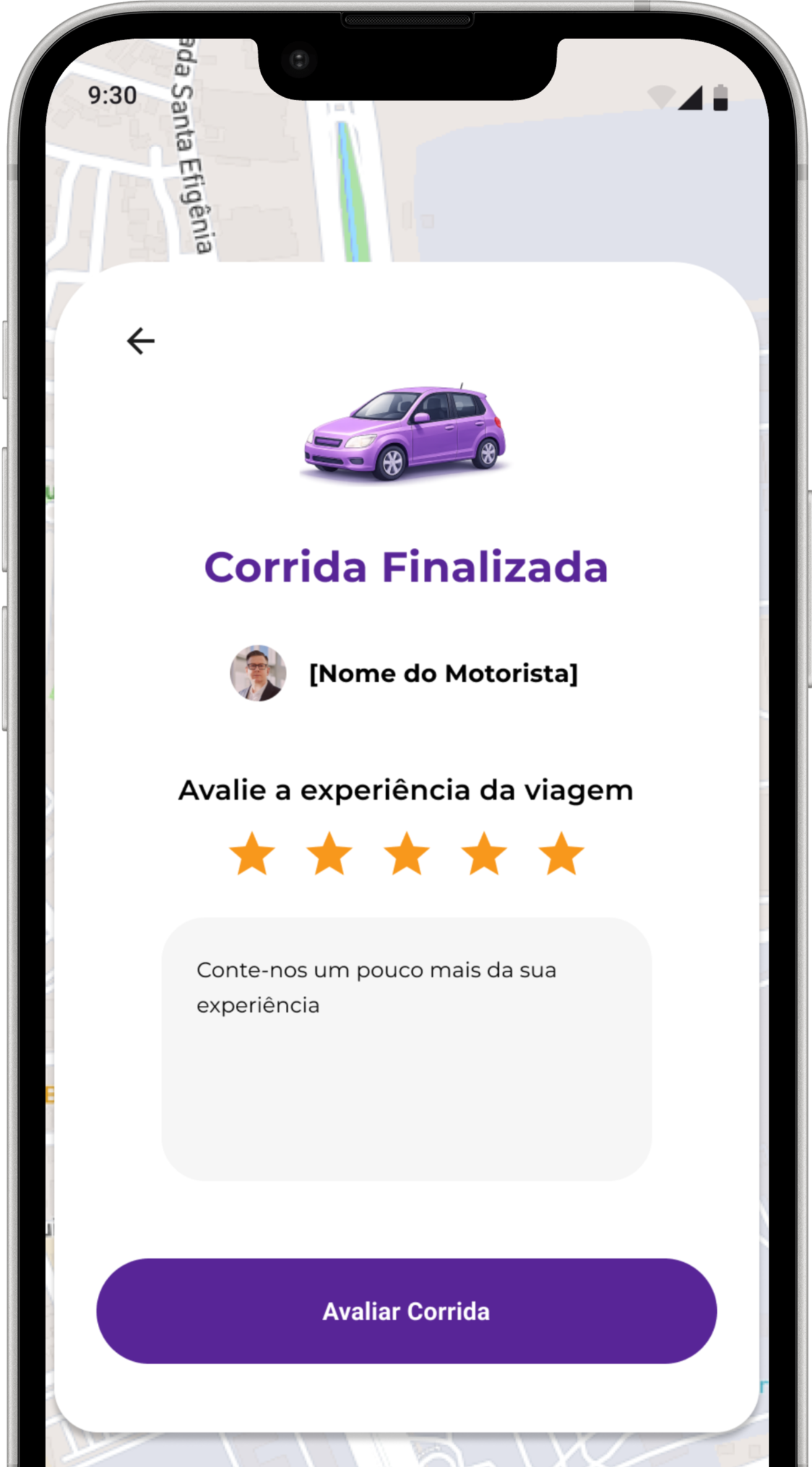 Tela de pagamento do App ZipMove Passageiro