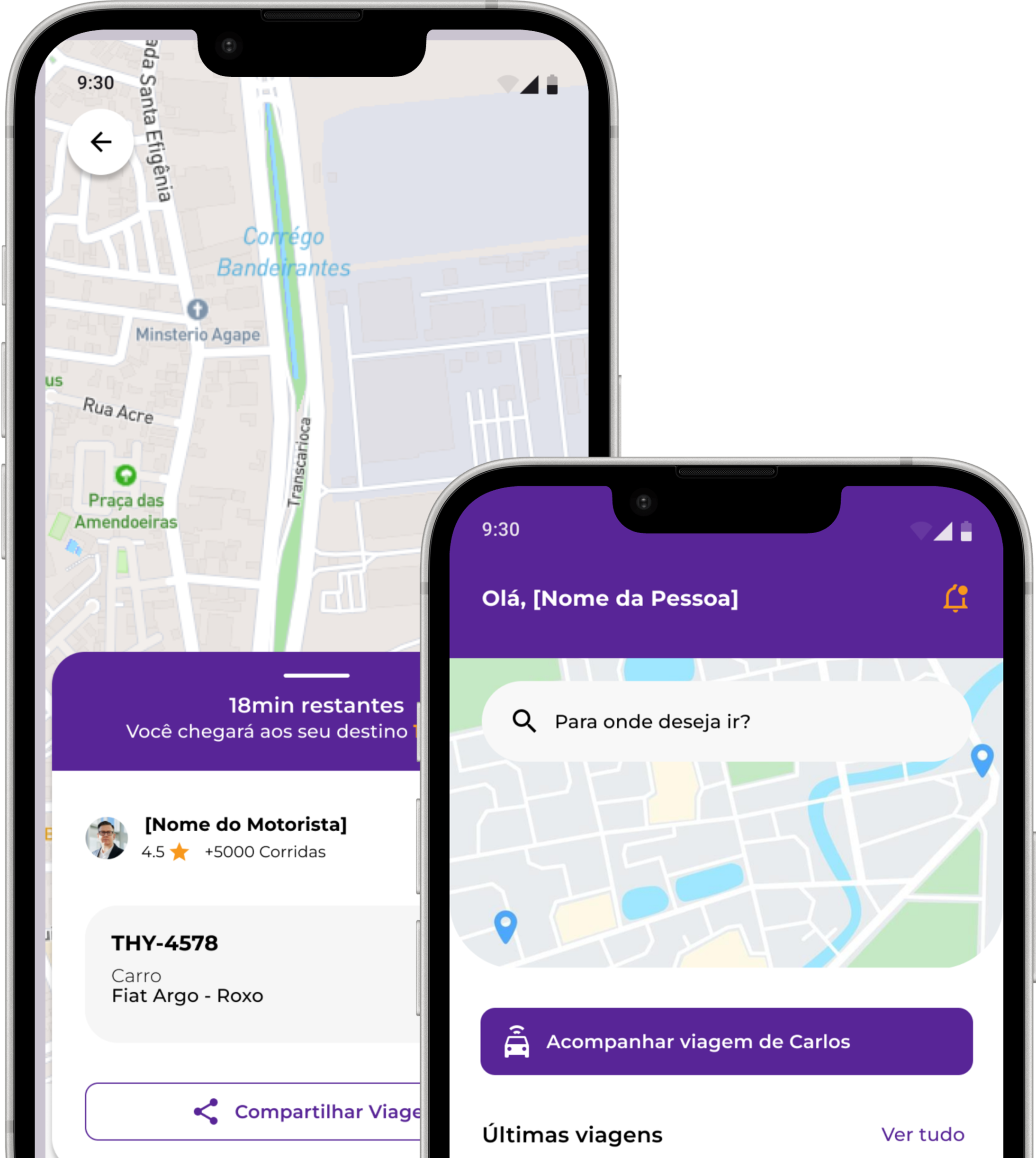 Tela de pagamento do App ZipMove Passageiro